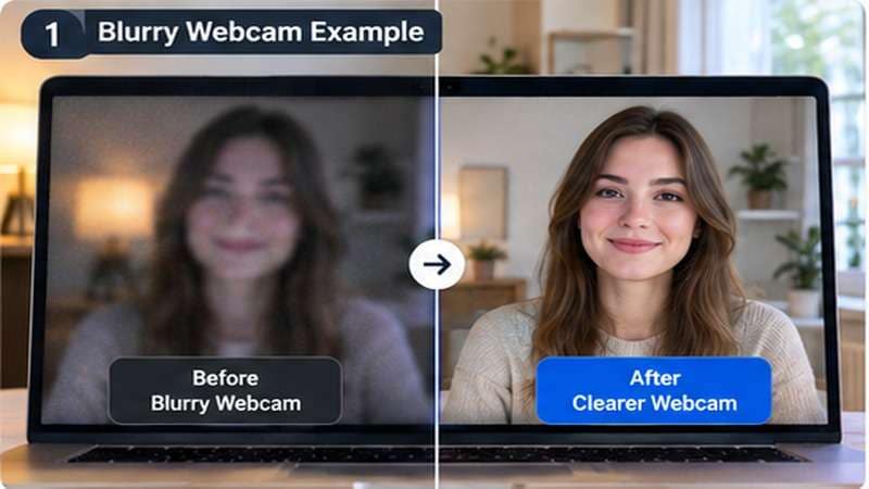 blurry webcam compared with a clearer webcam image