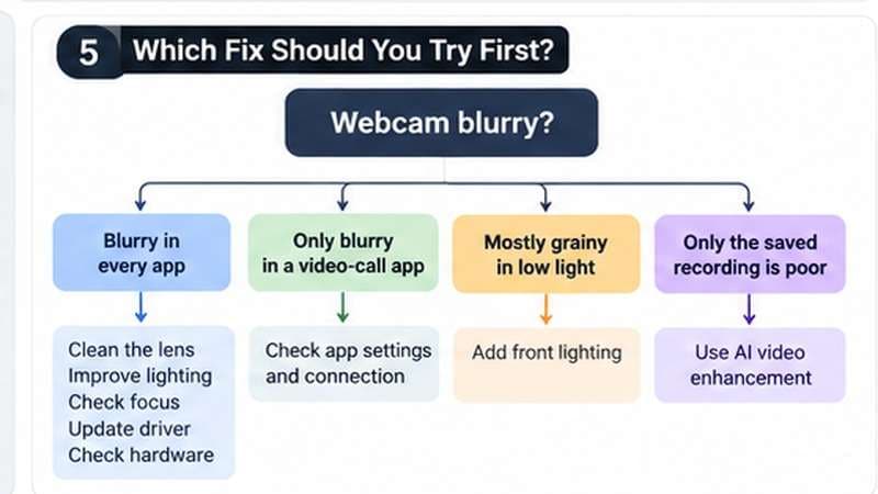 blurry webcam troubleshooting decision guide