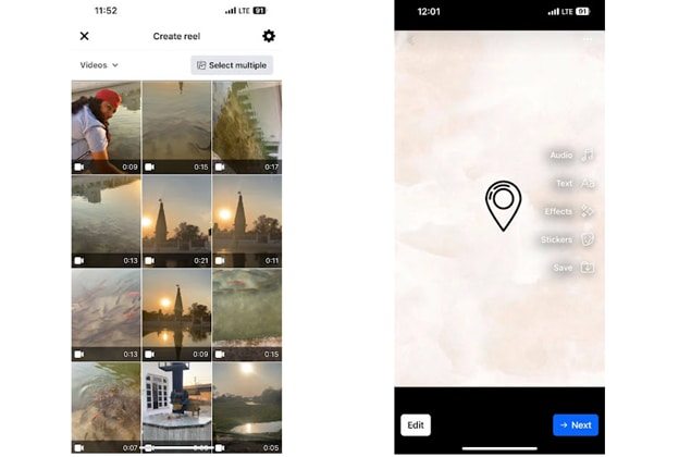 upload the video to fb interface