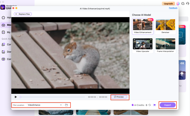 preview your enhanced video and export