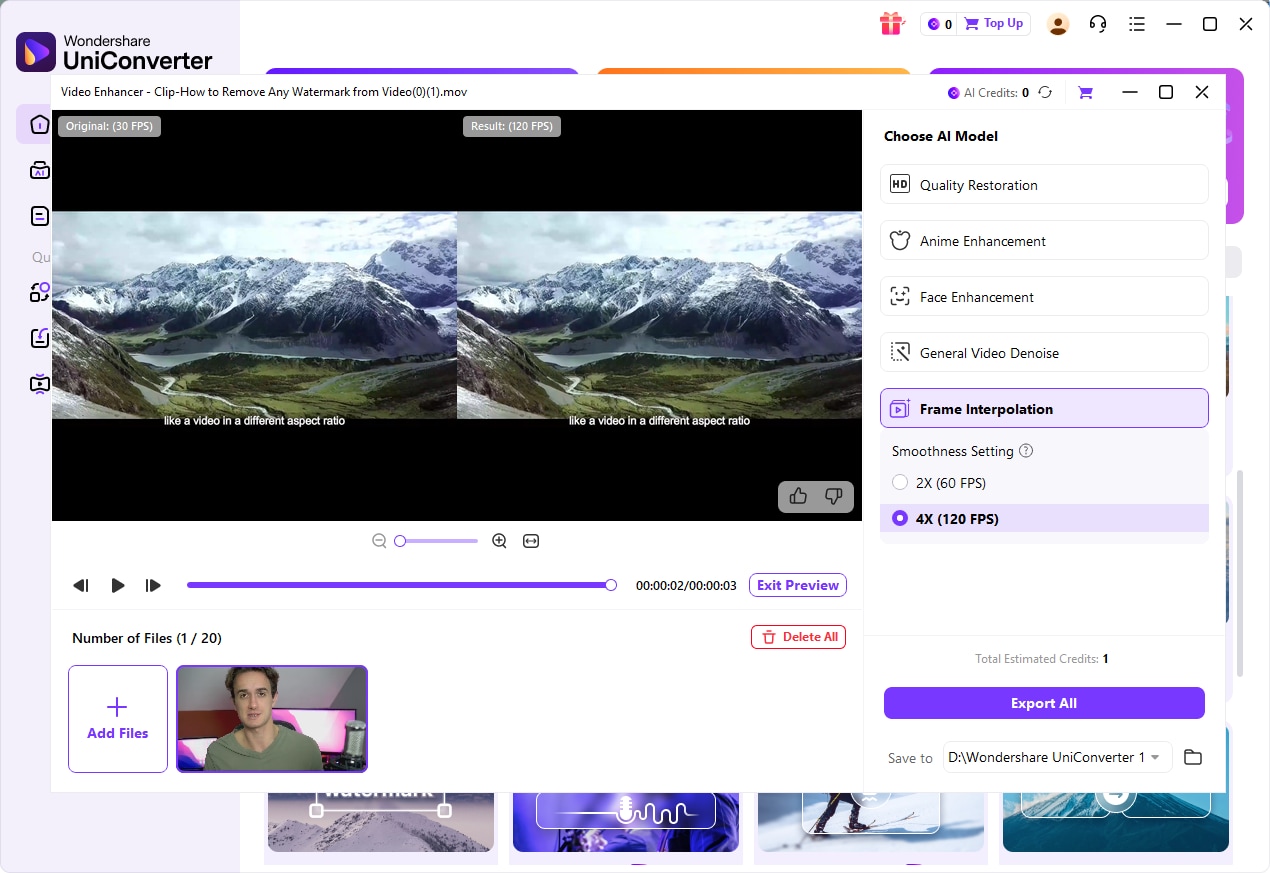 frame interpolation uniconverter
