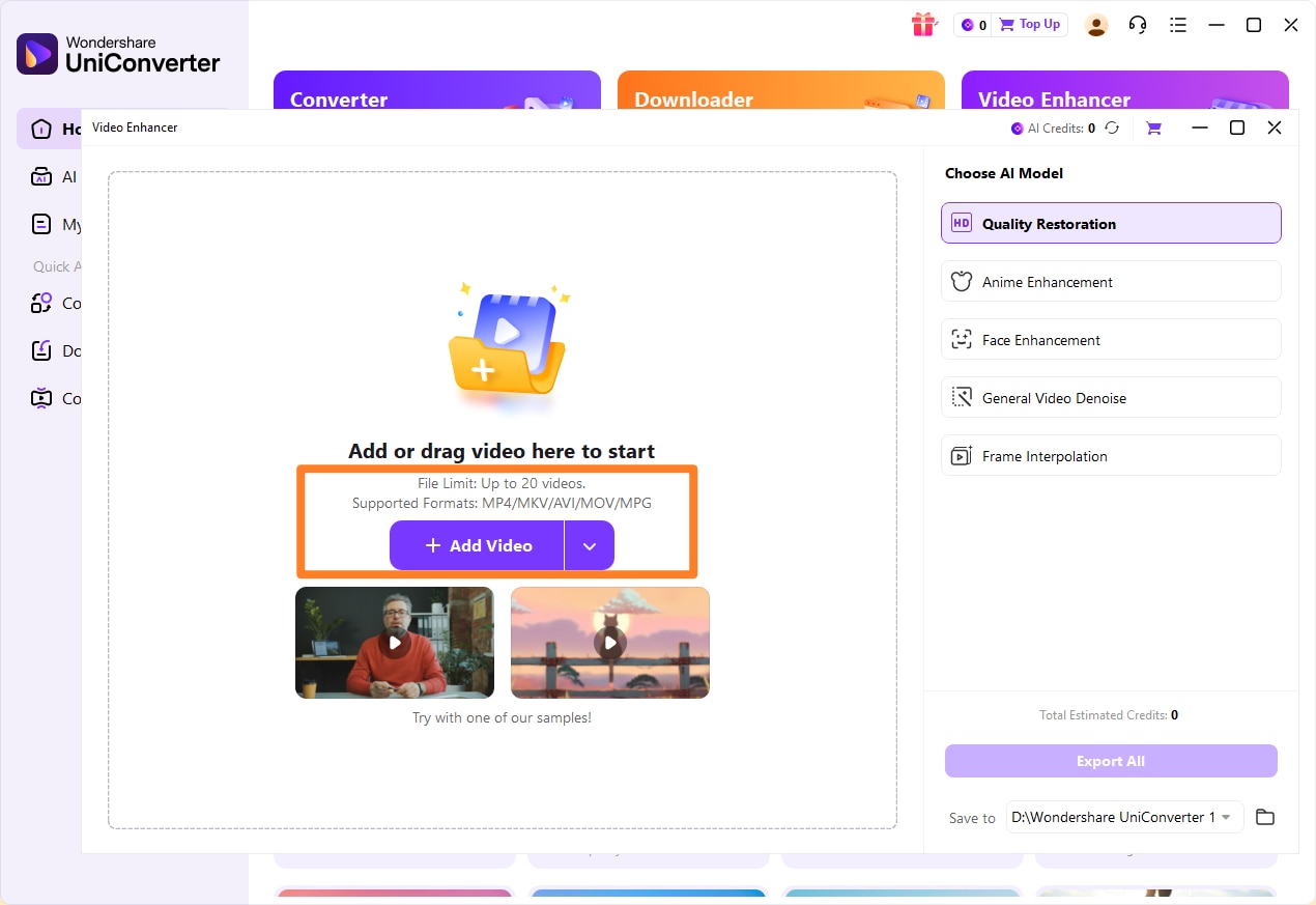add video and open for processing