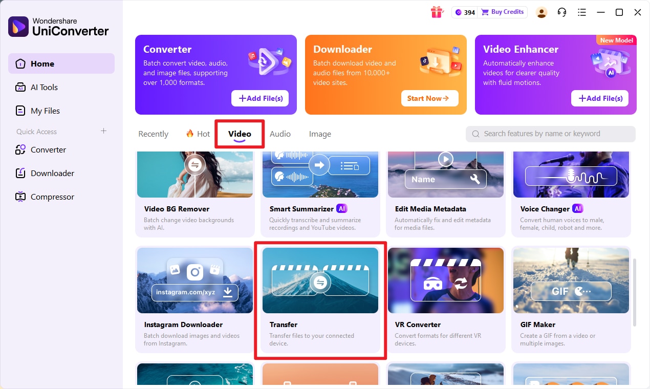 transfer video from mobile to uniconverter
