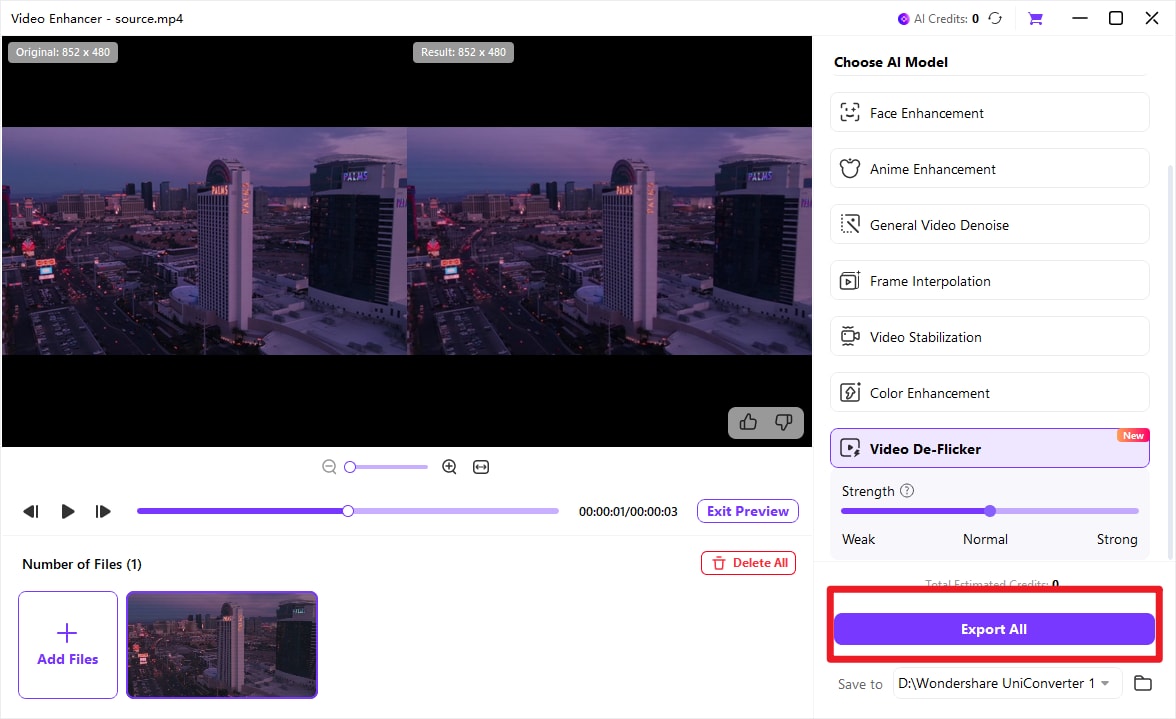 wondershare uniconverter export all