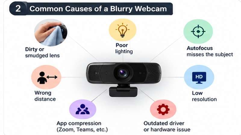 common causes of a blurry webcam