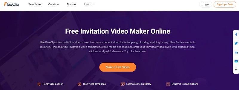 flex clip video invitation maker