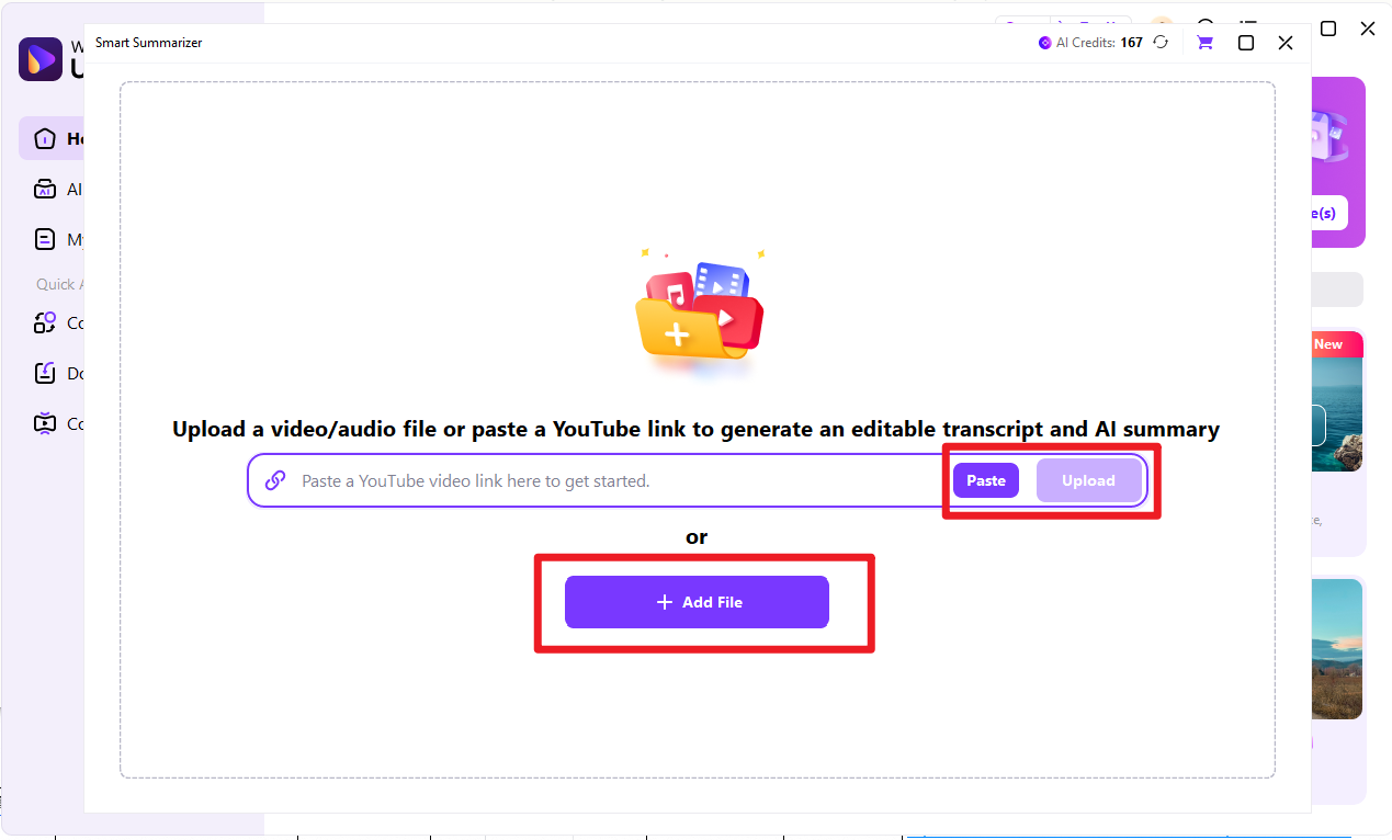 wondershare uniconverter ai summary tool
