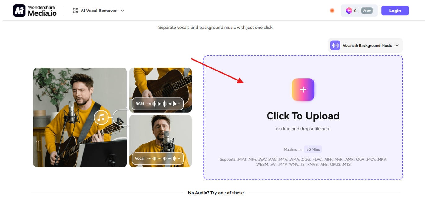  upload your audio file