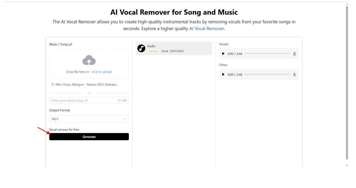 vocal separation