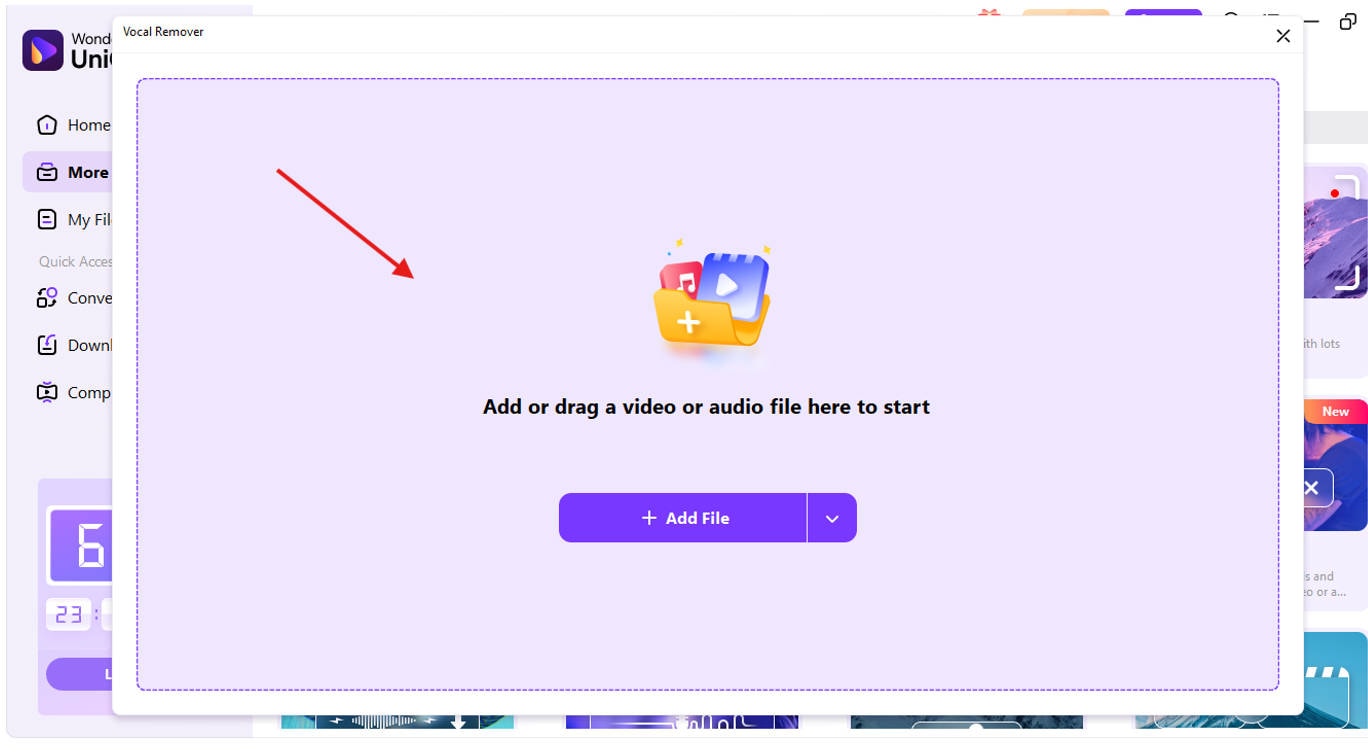 upload your audio file