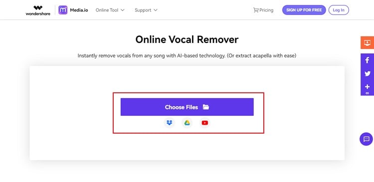 carica il tuo file audio