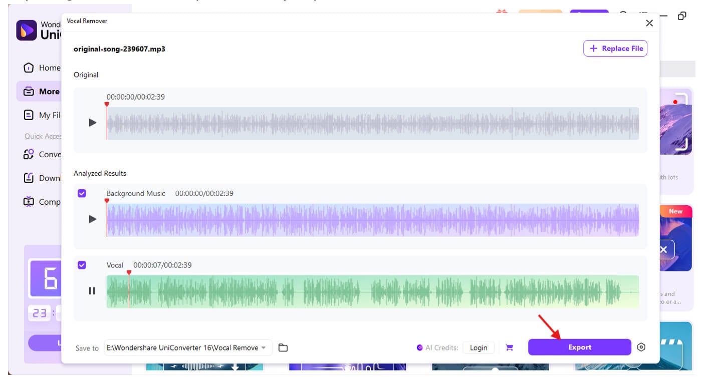 Preview and export