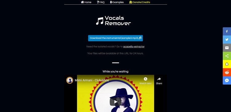 vocal remover online for free