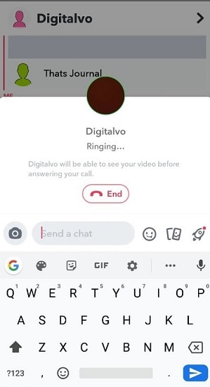 snapchat calling interface
