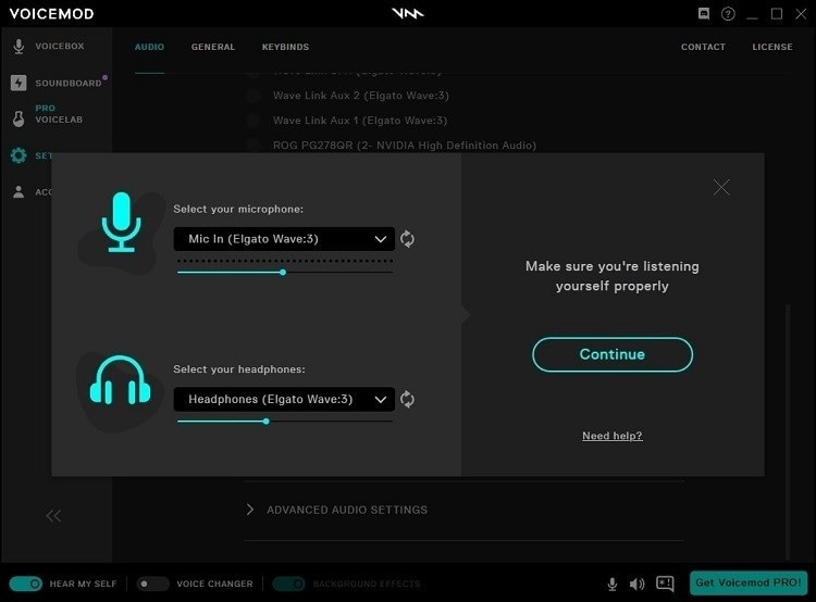 select your preferred voice effect from the voicebox