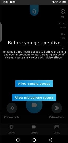 allow microphone access to app