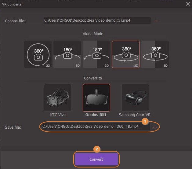 convert file to VR by Wondershare Free Video Converter