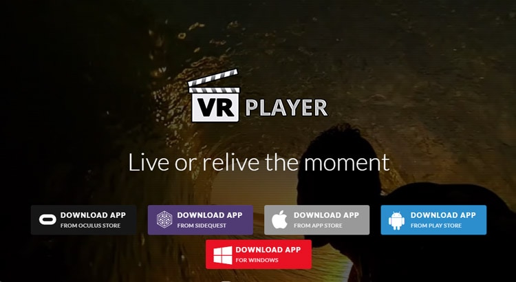 vr player website interface