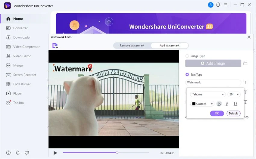 watermark maker wondershare uniconverter