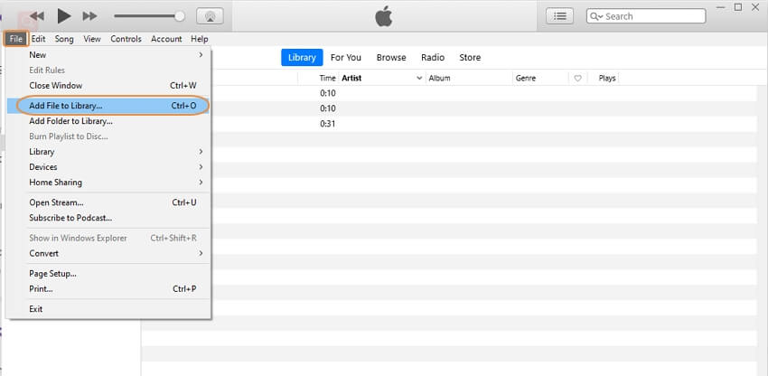 Add .m4a files to iTunes