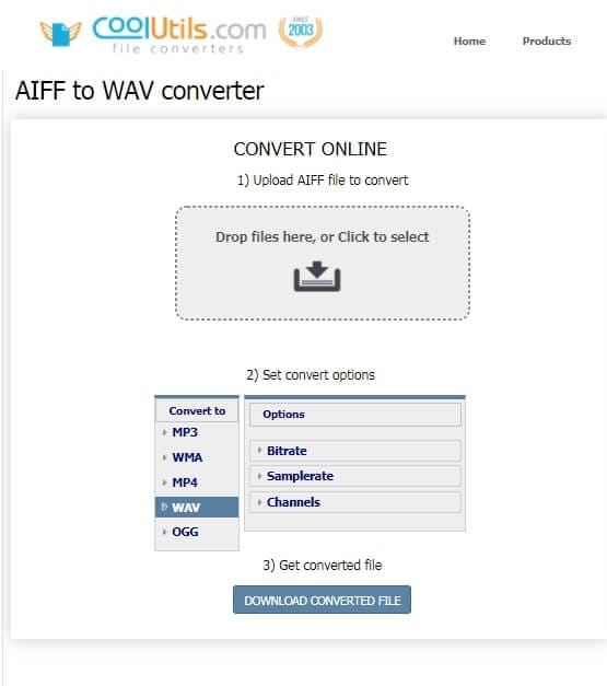  Convertidor de AIFF a WAV - CoolUtilis
