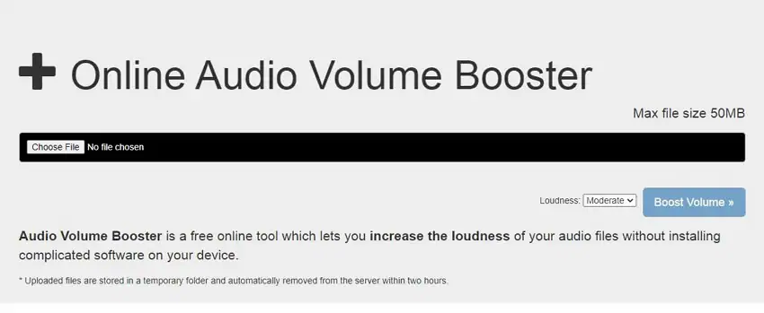 WAV Lautstärke online erhöhen - Audio Volume Booster