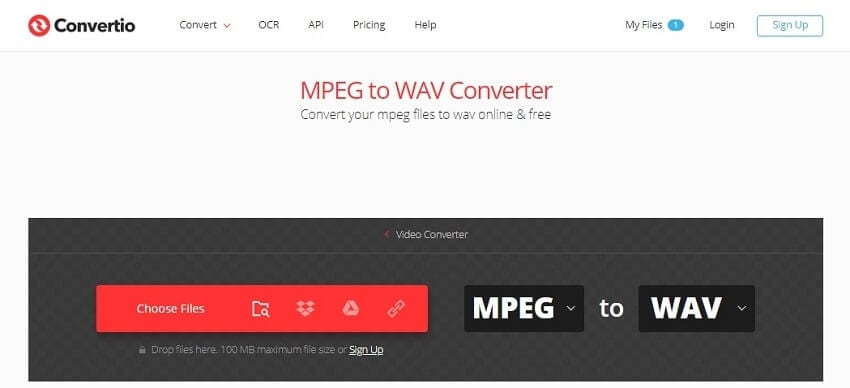 Convert MPEG to WAV Convertio