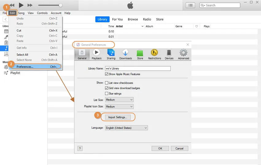 Convertir canciones de iTunes a wav en iTunes