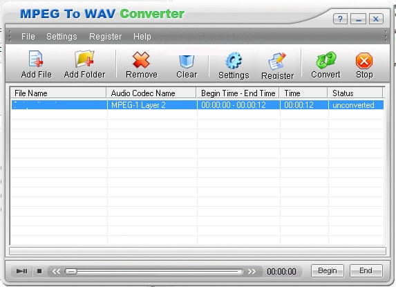 Convertitore MPEG a WAV