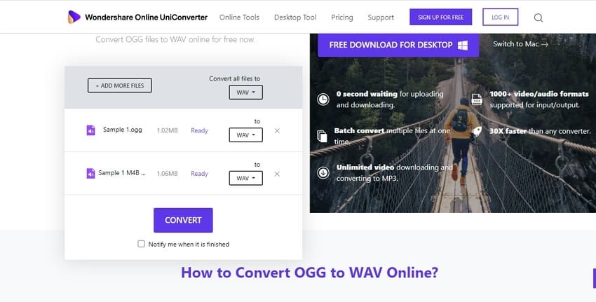 OGG zu WAV Converter - Online UniConverter 