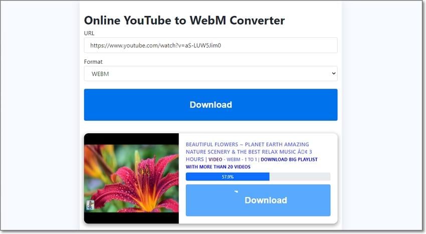 Convertisseur YouTube vers WebM en ligne