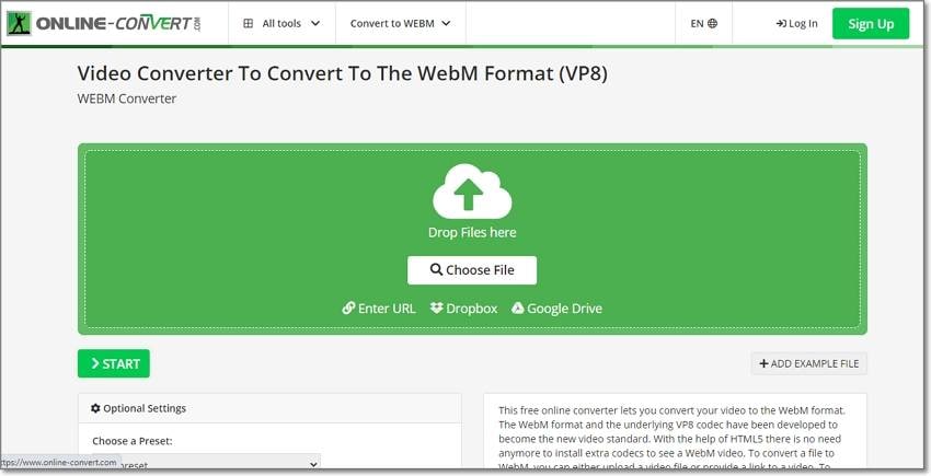Online-Convert WebM Converter