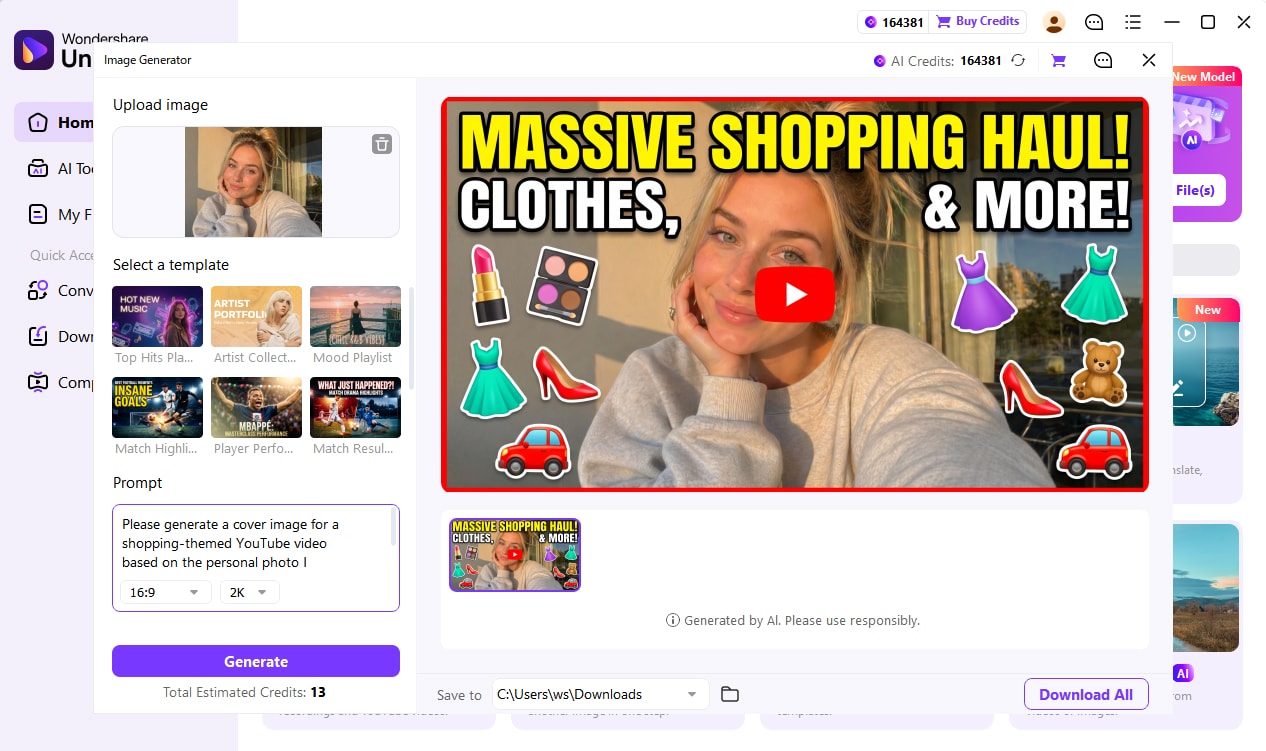 Choose thumbnail style in UniConverter