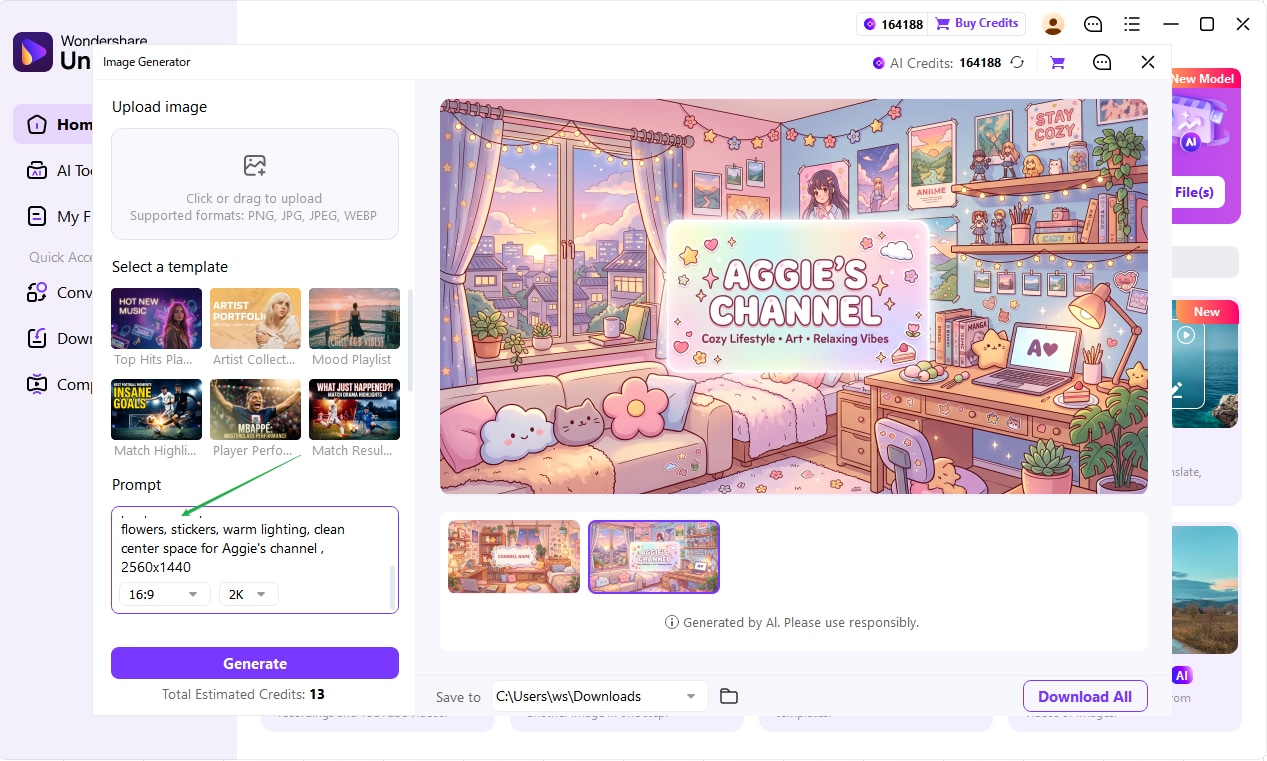 Enter a prompt and choose a style