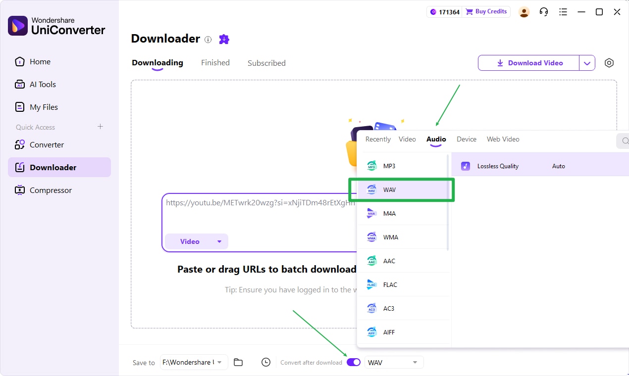 import link from youtube uniconverter