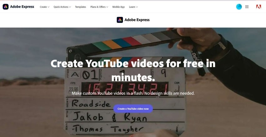 adobe express youtube video maker