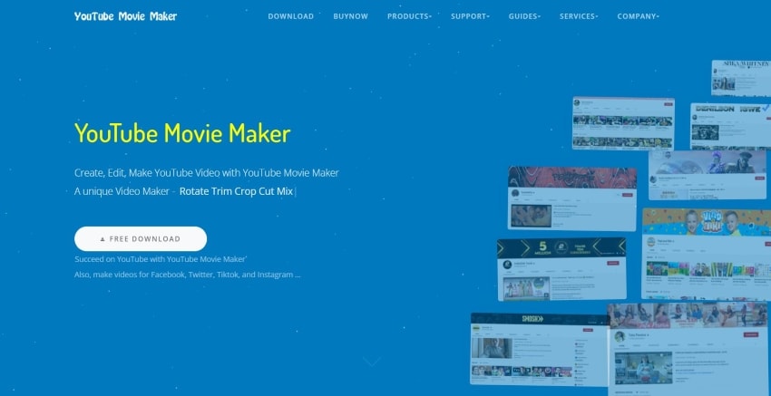 youtube movie maker welcome page