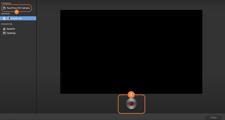 enregistrer des vidéos youtube sur mac avec imovie choisissez la caméra et démarrer l'enregistrement