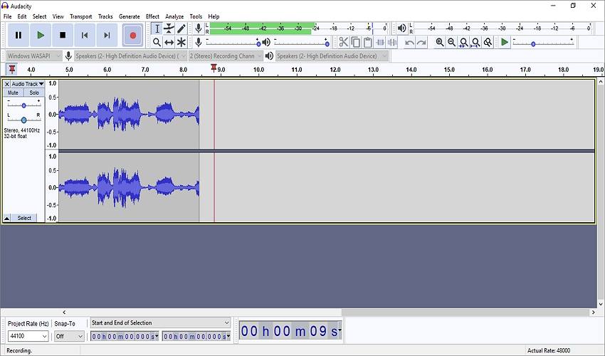 record audio from youtube with audacity