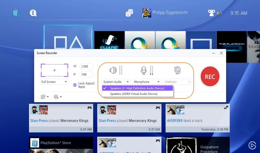 grabar un gameplay de ps4 para youtube con uniconverter configurar dispositivos de grabación