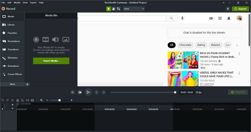 youtube live recording with camtasia edit the recorded clip