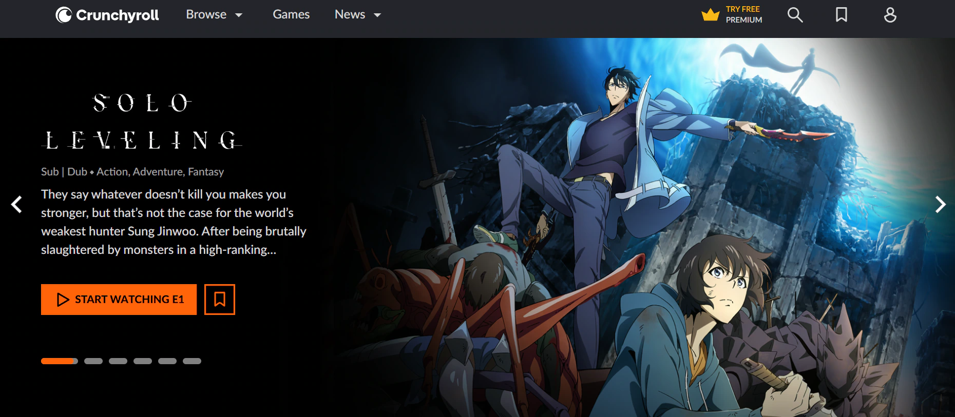 crunchyroll homepage