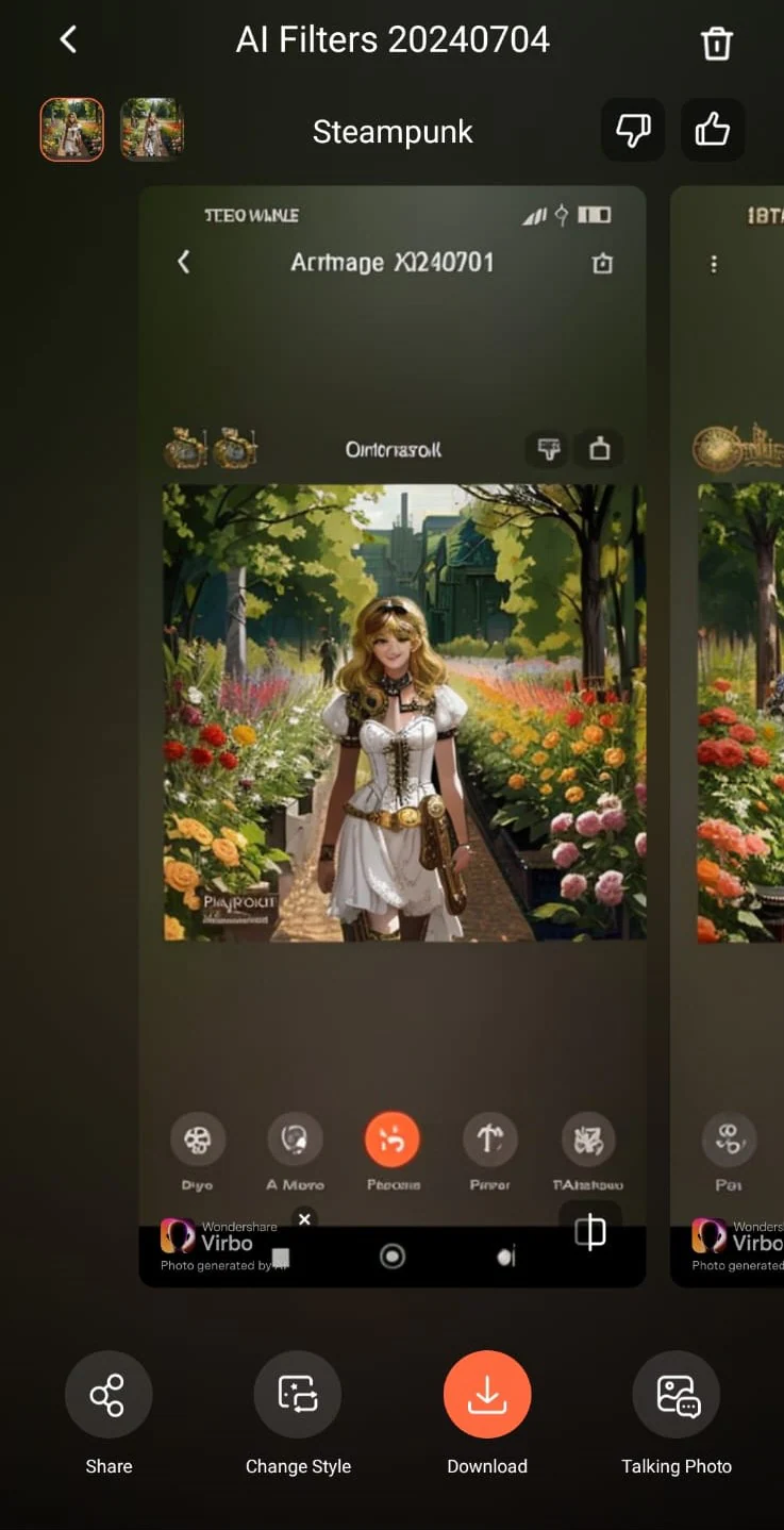 Virbo ai image filter step7 Download the Image