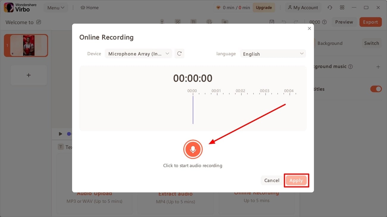 record audio for adding to video