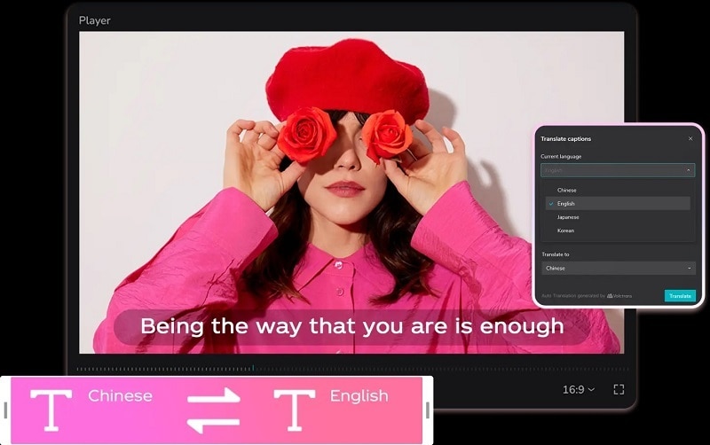 capcut translate user interface