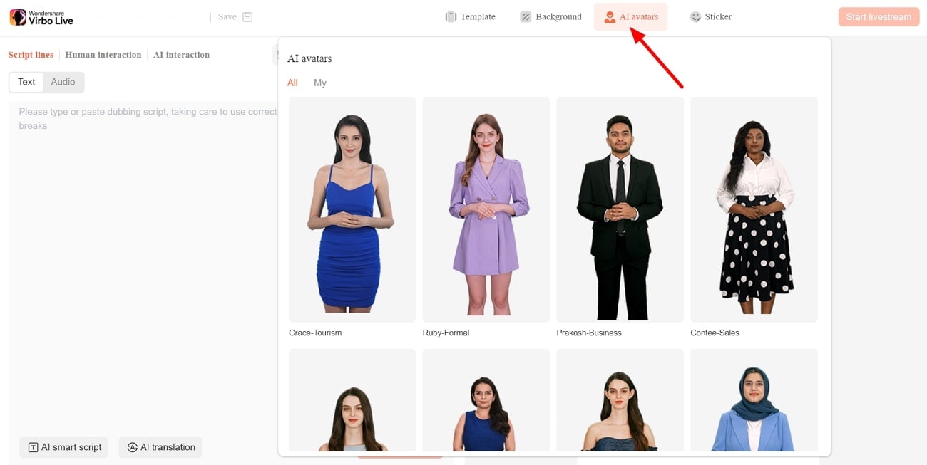 select ai avatar for video