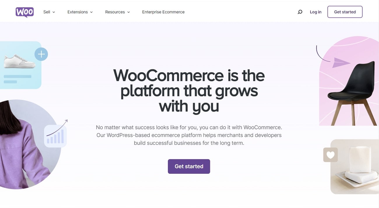 woocommerce website interface