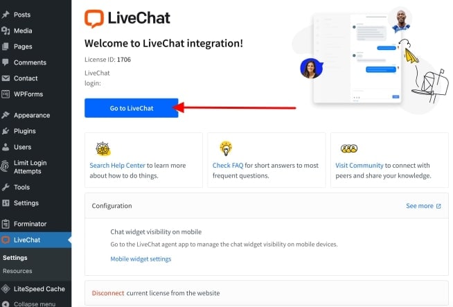 successfully integrate livechat feature