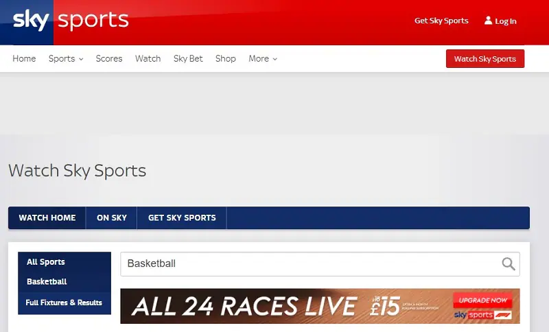 sky sports main window