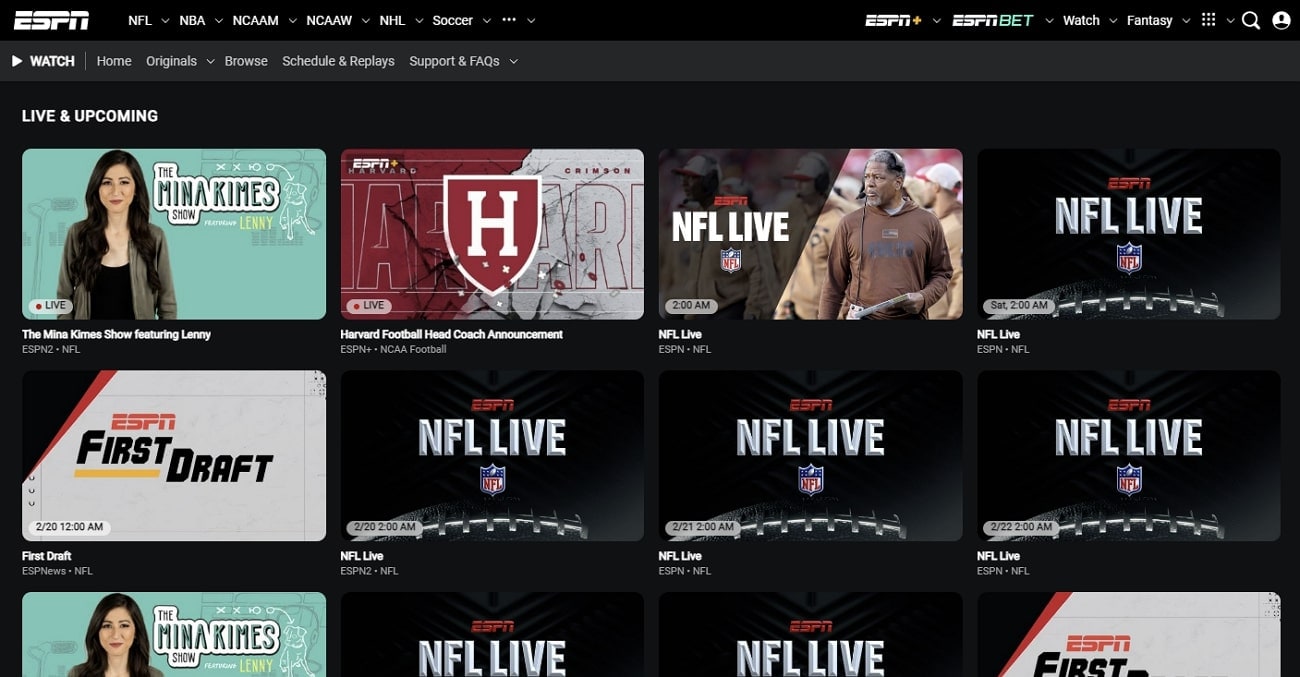 espn sports streaming site